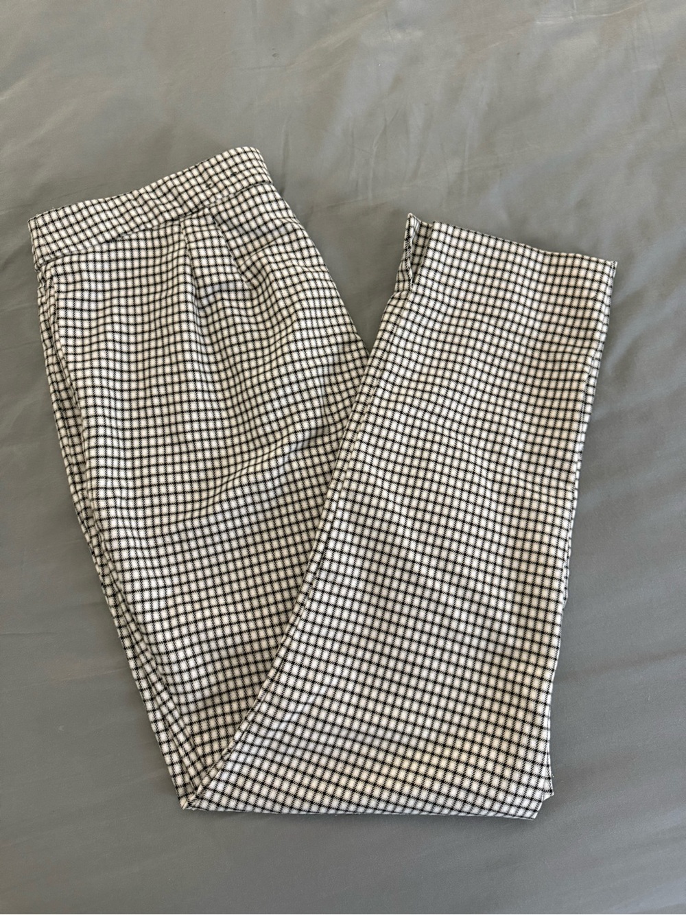 Worthington Black & White/Beige Grid Plaid Slim Ankle Dress Pants Size 12